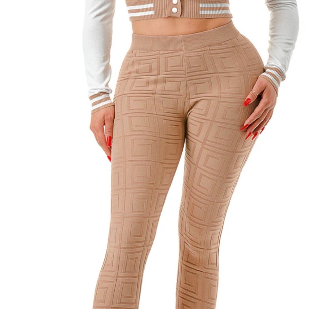 2 Piece Varsity Set Women Matching Lounge Set Crop Top  Sporty Trendy Outfit - Picture 3 of 9